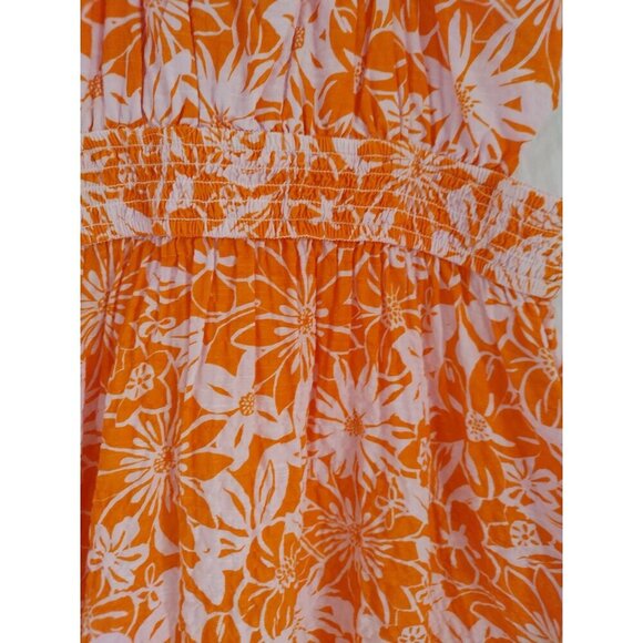 Cat & Jack Girls Floral Sundress XL (14). Orange & White Cotton/Spandex Blend. - Picture 4 of 8